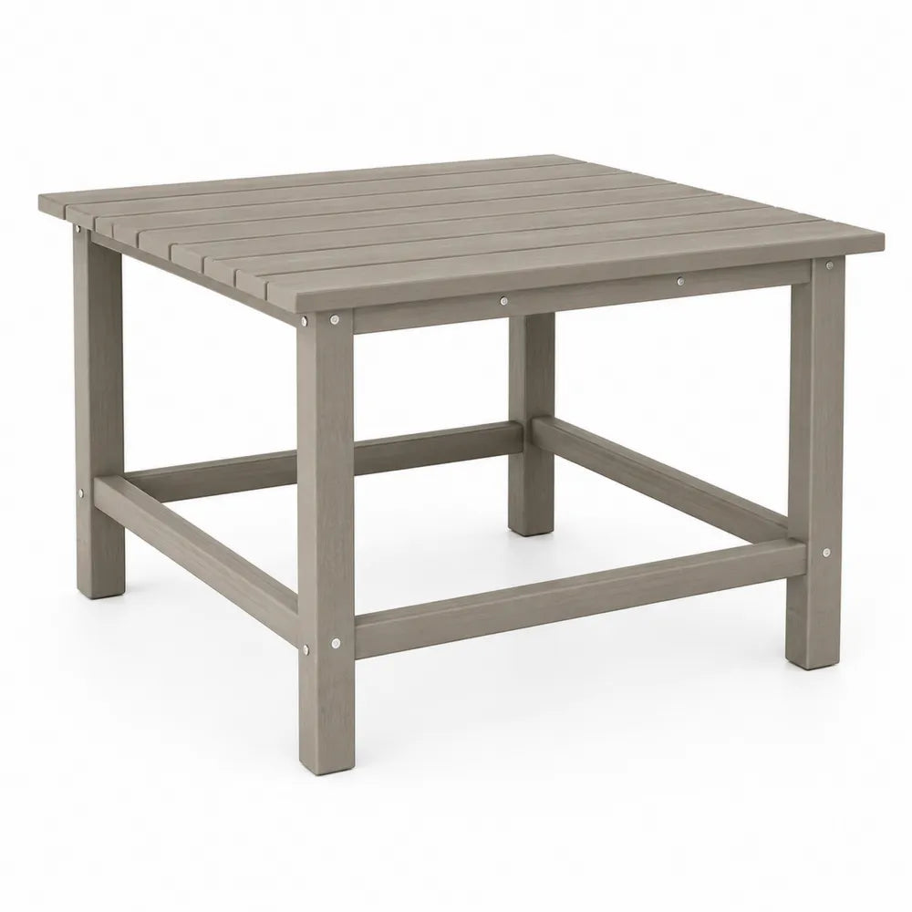 Table de jardin en bois composite gris 75x75x50cm