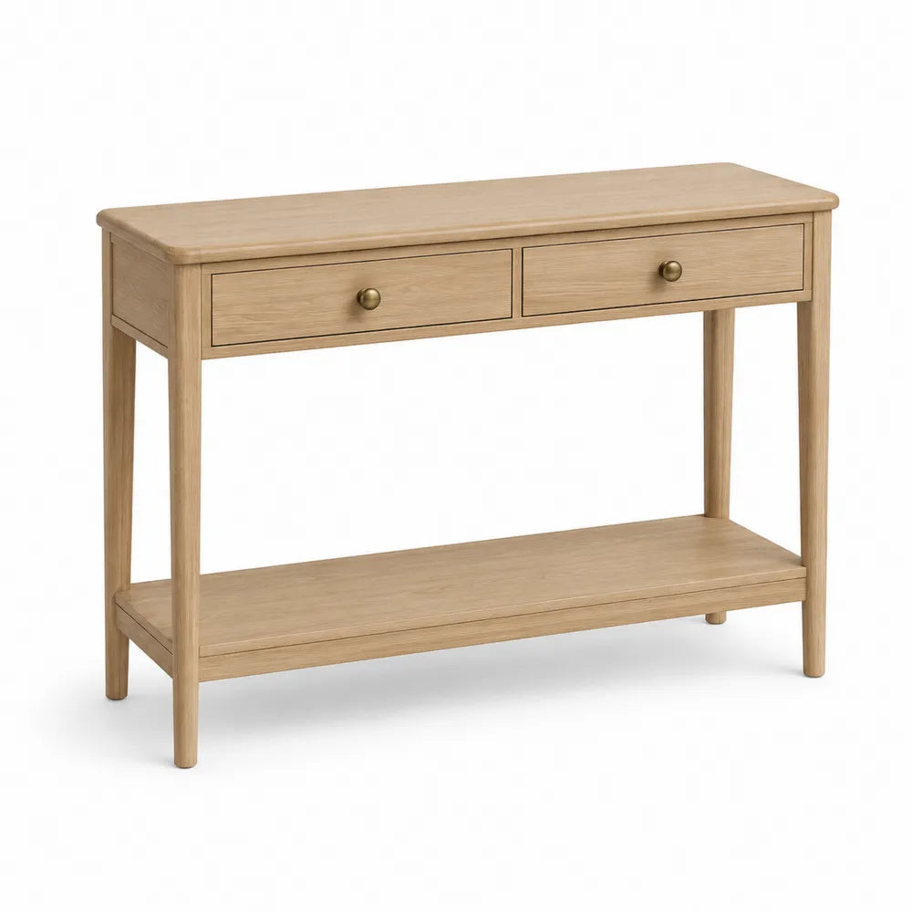 Console en bois de chêne avec tiroirs 100x30x80 cm