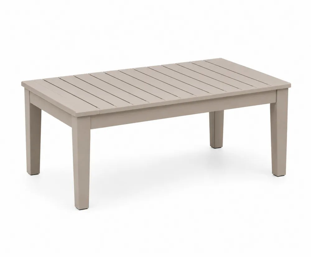 Table basse en plastique beige 120 cm x 60 cm x 45 cm