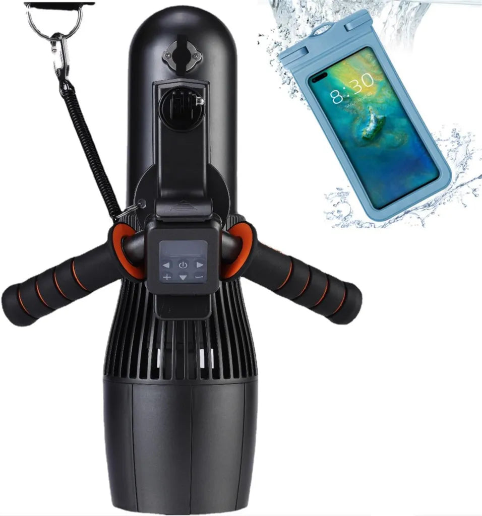 Scooter sous-marin électrique 500 W, 10 vitesses avec sac étanche 30 m pour plongée et piscine