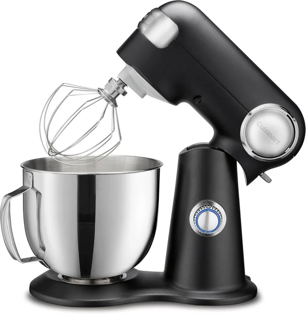 Robot pâtissier Cuisinart 12 vitesses, bol inox 5,5L, accessoires inclus, coloris onyx