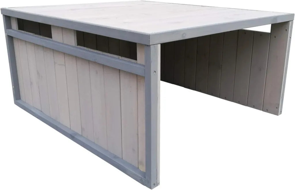 Abri en Bois pour Robot Tondeuse - 800x700x380 mm - Gris avec Toit Plat