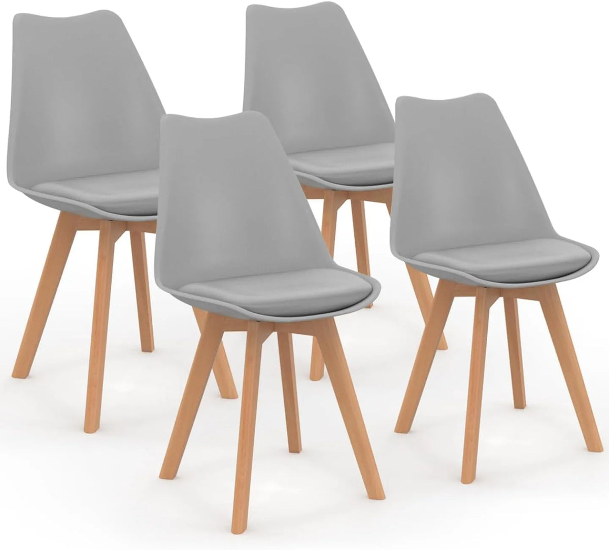 Chaise — SARA, Lot de 4, gris