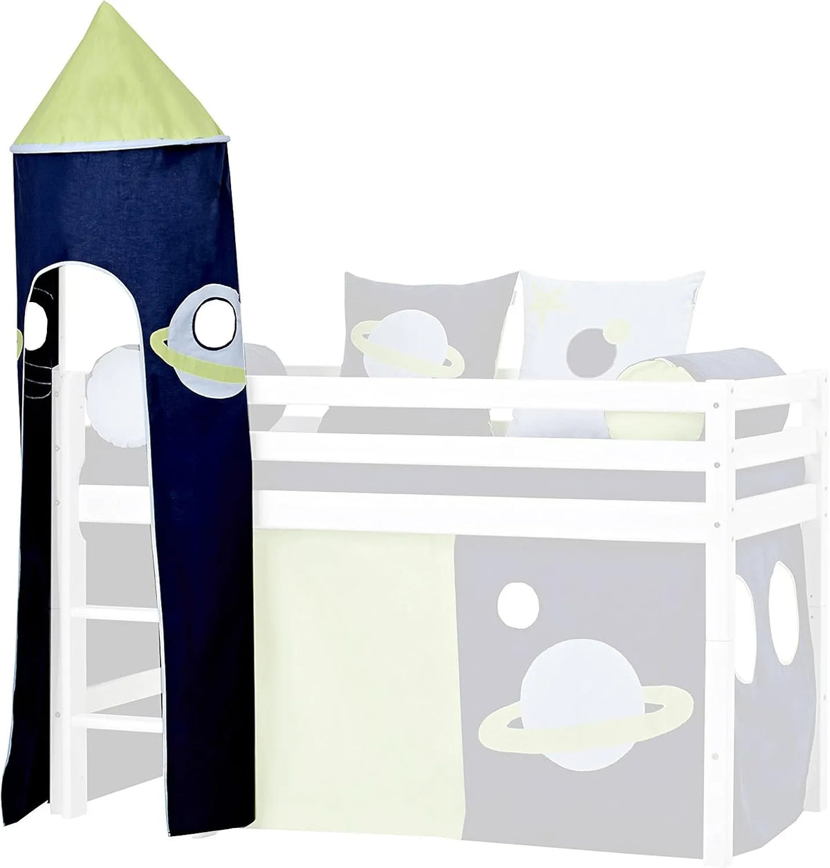 Hoppekids Space Tour pour Half-High Lit avec châssis – revêtement en tissu, bleu