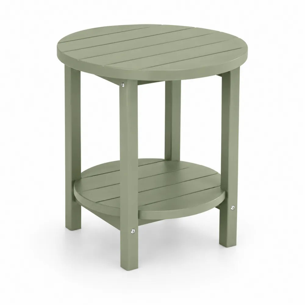 Table d'extérieur ronde en bois composite vert 50 cm
