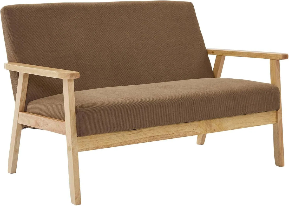 Canapé: P 69, en velours côtelé, revêtement en tissu, en bois, 2 Places, 73cm, beige