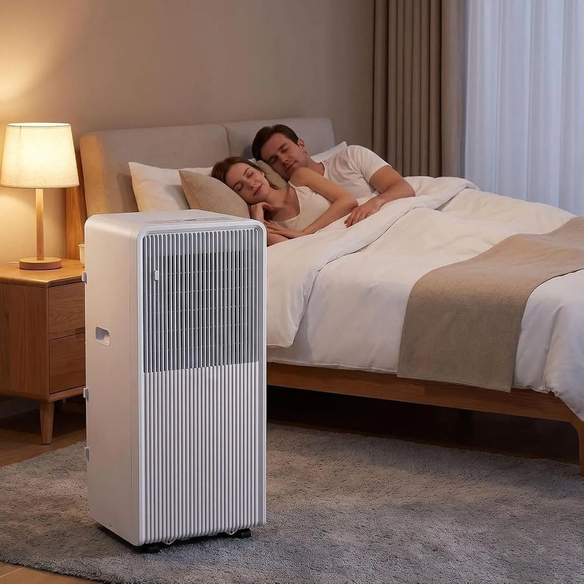 Climatiseur 24H, 48 dB, minuteur, silencieux, Fiche UK 3 Broches, 10000 Btu, BS 1, Climatiseur Mobile 12000 BTU, Minuterie 24H pour Bureau et Maison