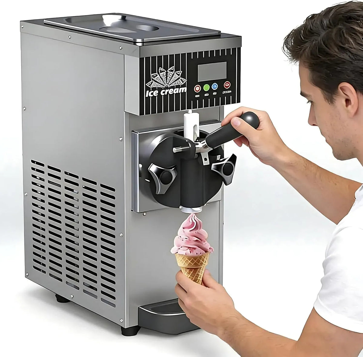 4-5KG/H Machine à Crème, machine à glace et sorbet, 450 W, 5 KG, professionnel, Bureau avec Fonction de Pré