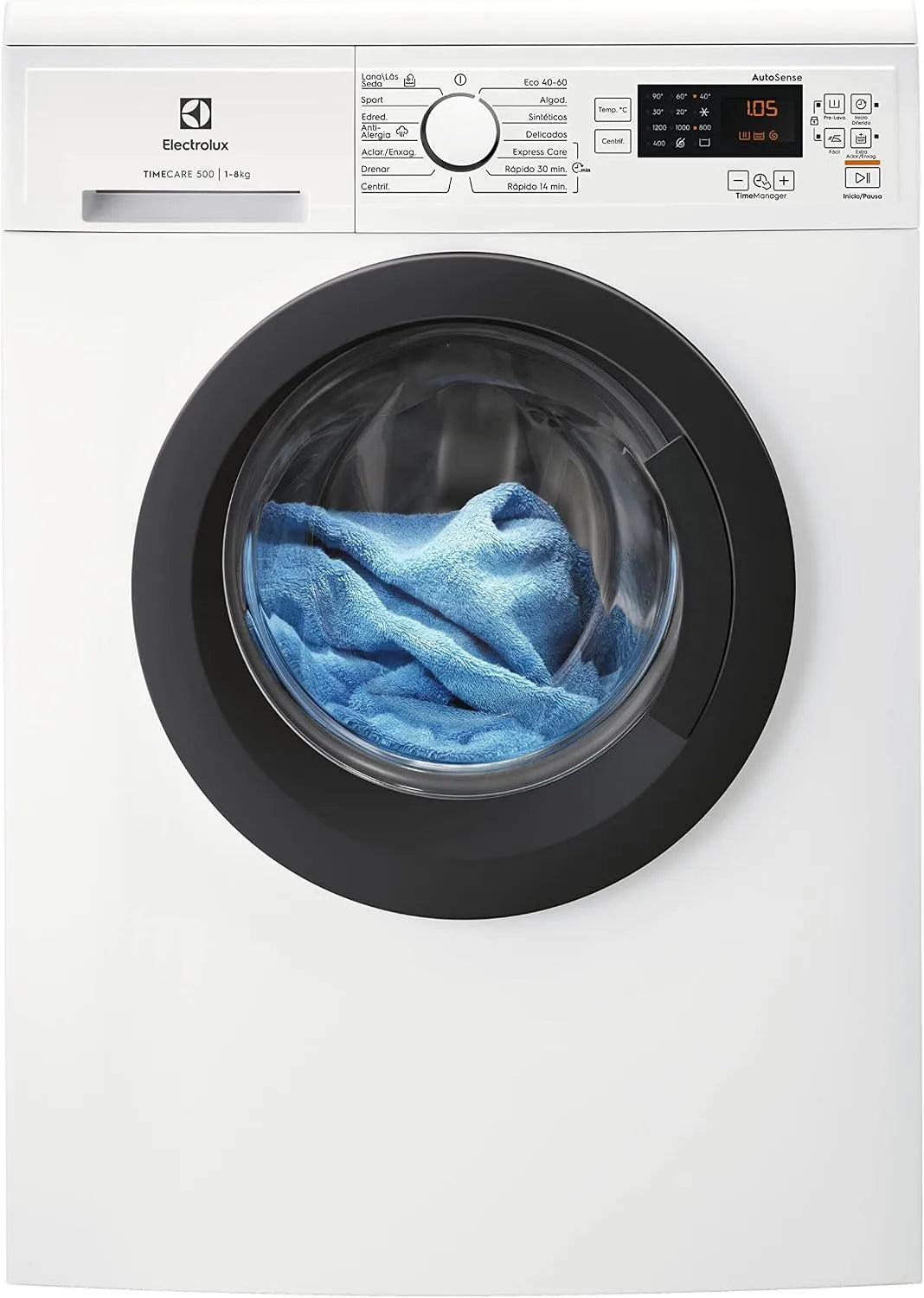Electrolux EA2F6821CF Lave-linge, 8 kg, classe énergétique B, vapeur, blanc, 1400 tr, min, écran M, programme rapide, moteur inverseur