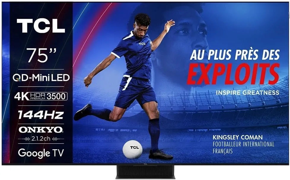 TCL 75C89B Smart TV, 190cm, 144 Hz, téléviseur, 4K UHD, TV LED Tcl 75C89B QD Mini LED Dolby Vision & Atmos 2.2.2 144Hz 4K 190cm 2024