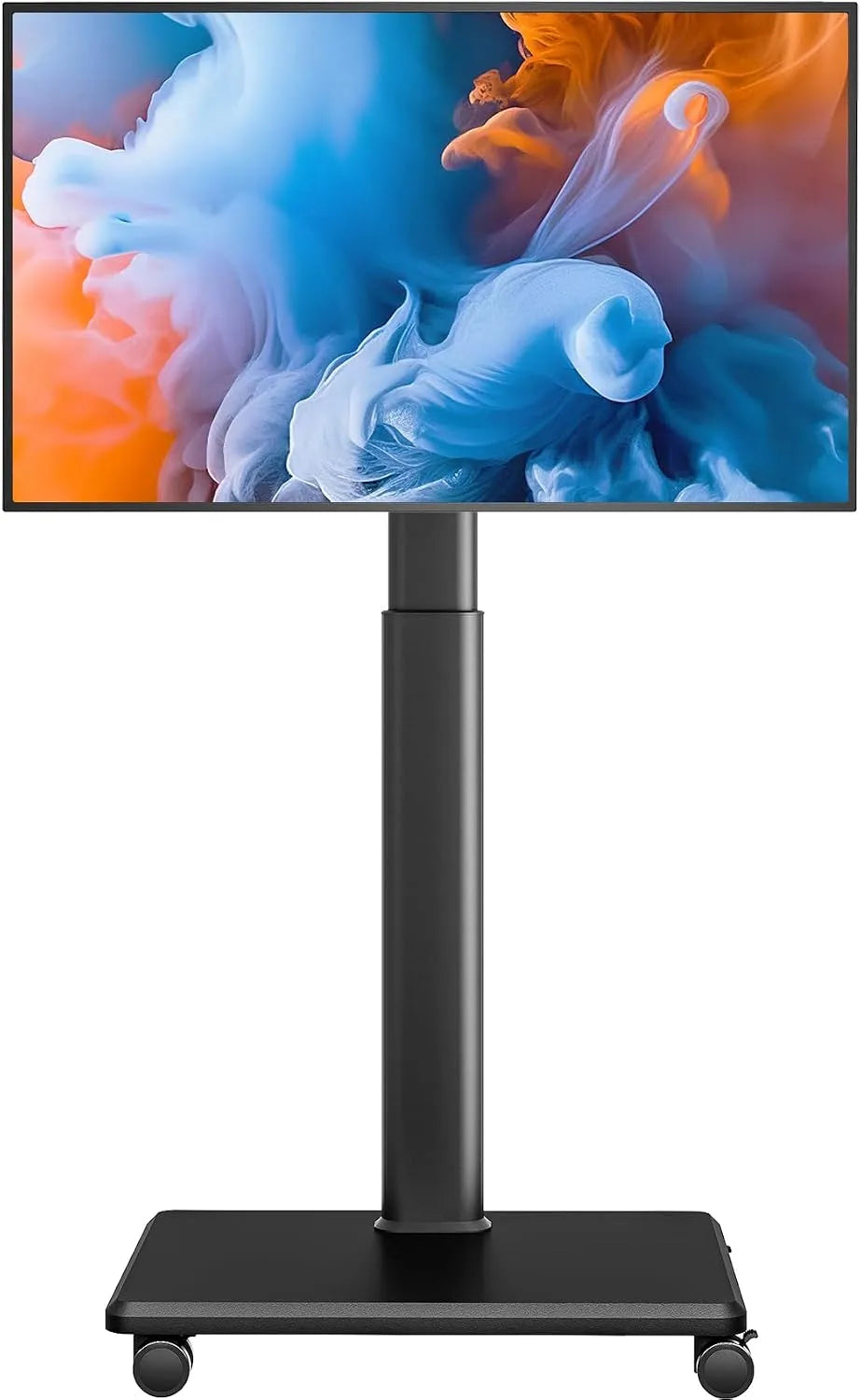 Meuble TV, 65 pouces, portable, roulettes de déplacement, OLED, écran LCD, Ax WABER Support universel pour sol TV, inclinaison à 80 degrés réglable en