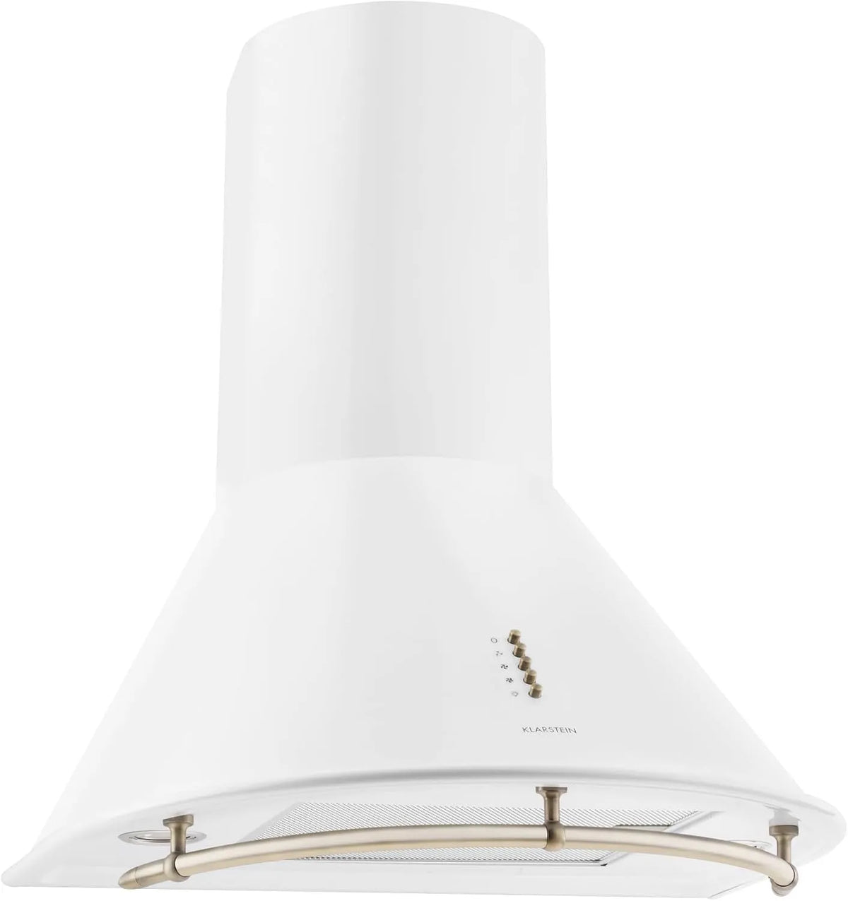 Klarstein Hotte aspirante, 60 cm, 352 m3/h, hotte de cuisine, acier inoxydable, blanc, Barre de 75 cm, Klarstein Lumio Primo - Hotte aspirante rétro