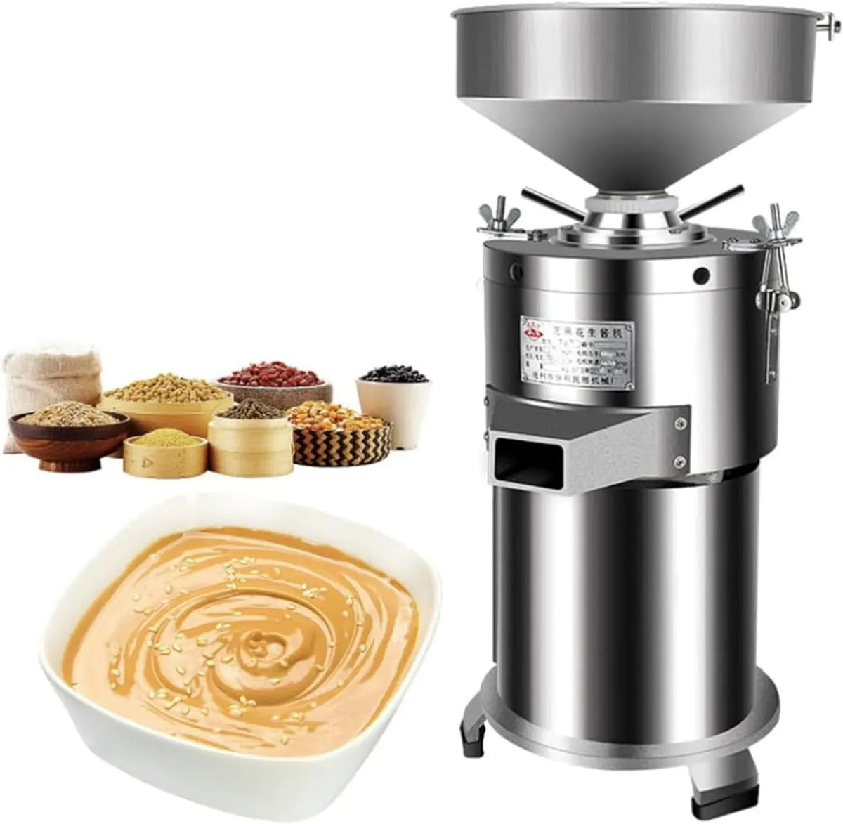 Machine à beurre, Moulin, moulin électrique, 1100 W, 15 kg, professionnel, acier inoxydable, aluminium, pour pâte de sésame