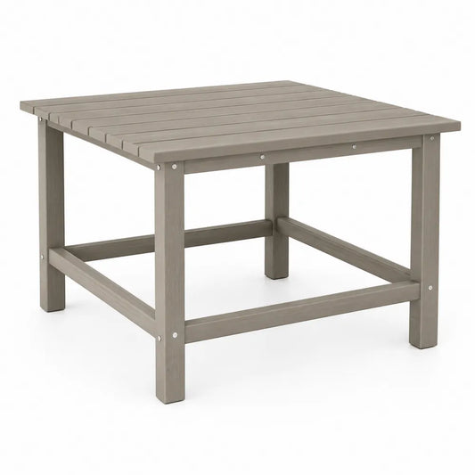 Table de jardin en bois composite gris 75x75x50cm