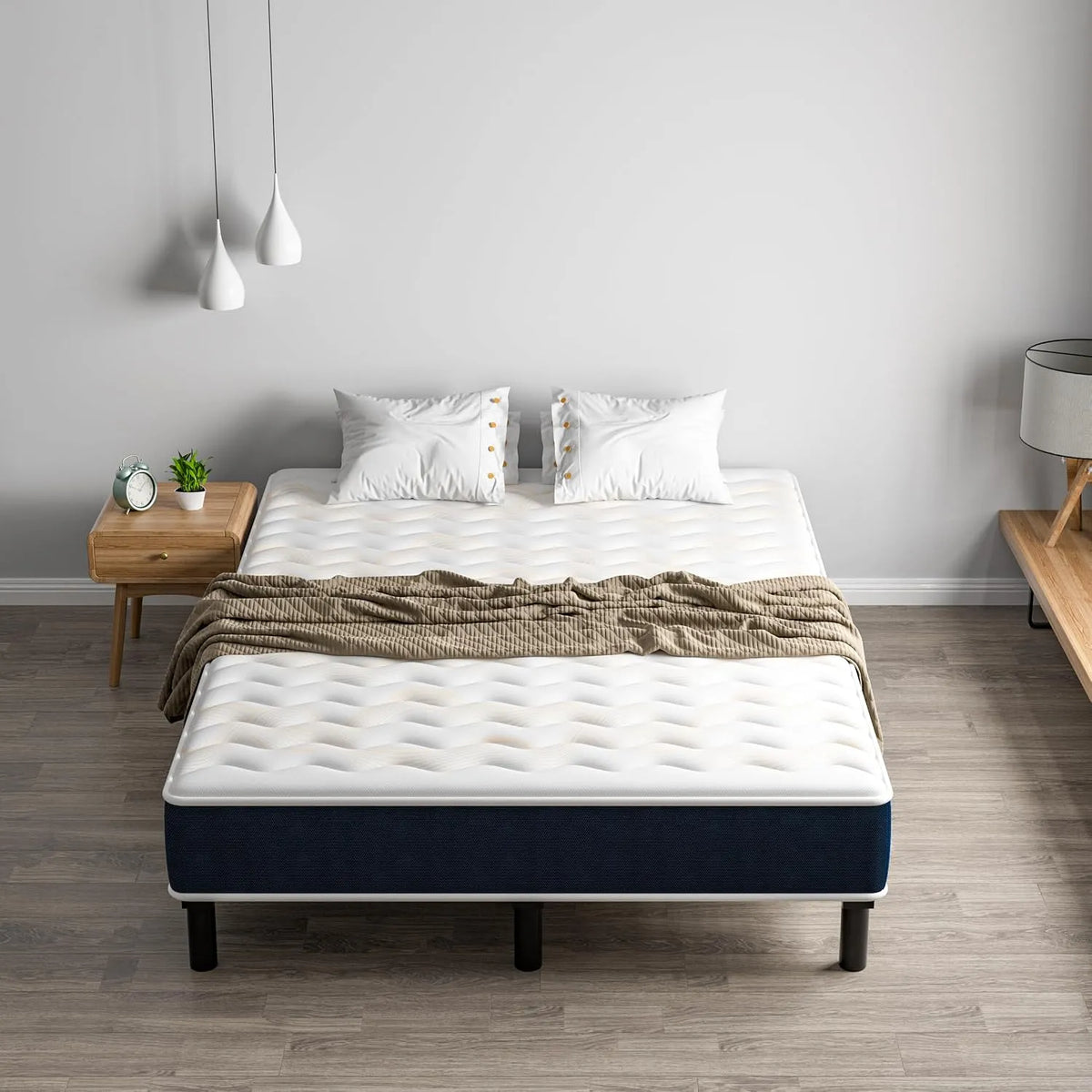 Ensemble Matelas et Sommier 140x190cm – rembourrage en mousse, 140 × 190cm, 15cm