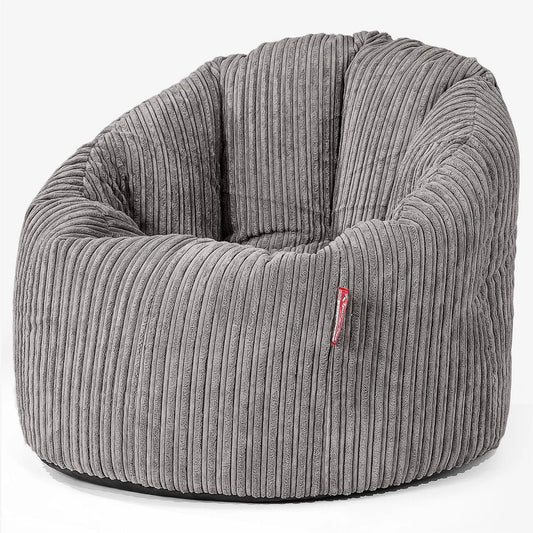 Chaise — Ivoire, en velours côtelé, avec dossier