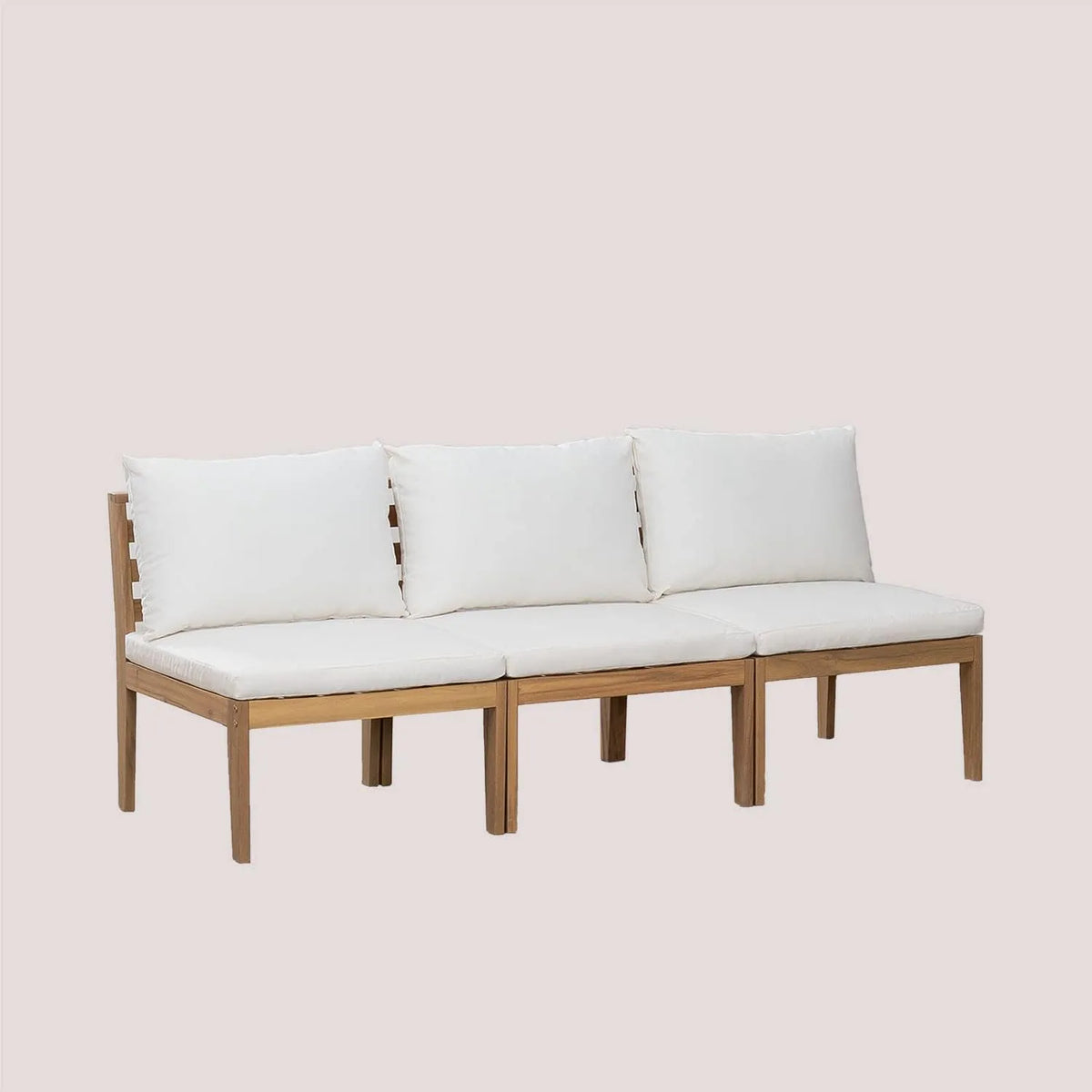 Canapé de jardin et sofa lounge extérieur — en bois, 3 pièces
