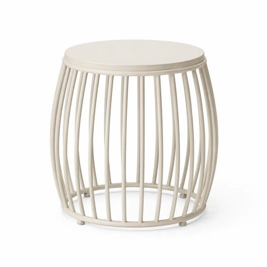 Table ronde en acier beige