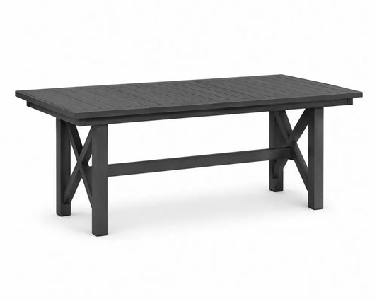 Table de jardin en aluminium noir 180x90 cm