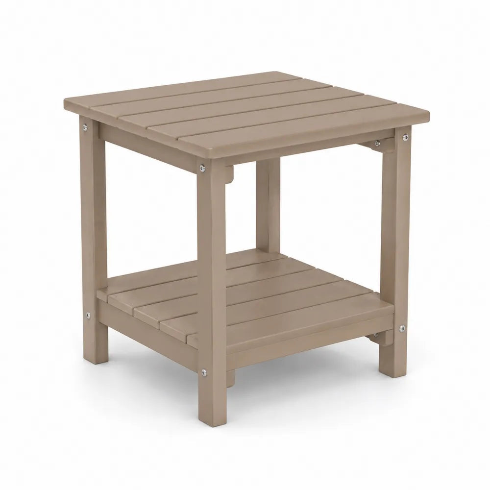 Table d'appoint en plastique beige 45x45x50cm