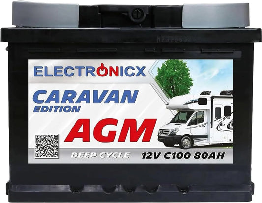 Batterie à décharge profonde et batterie solaire et loisirs, 80Ah, 80 Ah, 12V, pour camping et camping-car