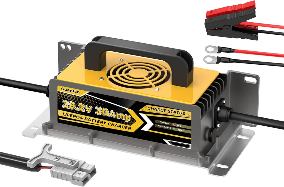 LiFePO4 Chargeur intelligent de batterie et chargeur d'entretien, 29,2V, 24V, 25,6V, 30A