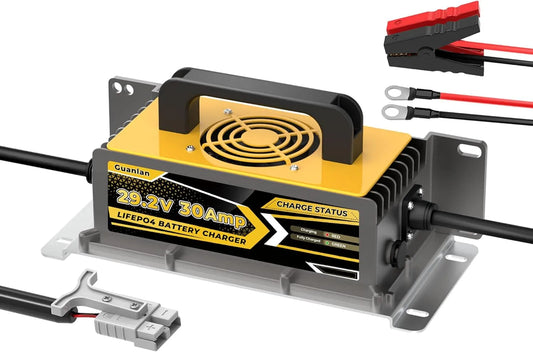 LiFePO4 Chargeur intelligent de batterie et chargeur d'entretien, 29,2V, 24V, 25,6V, 30A