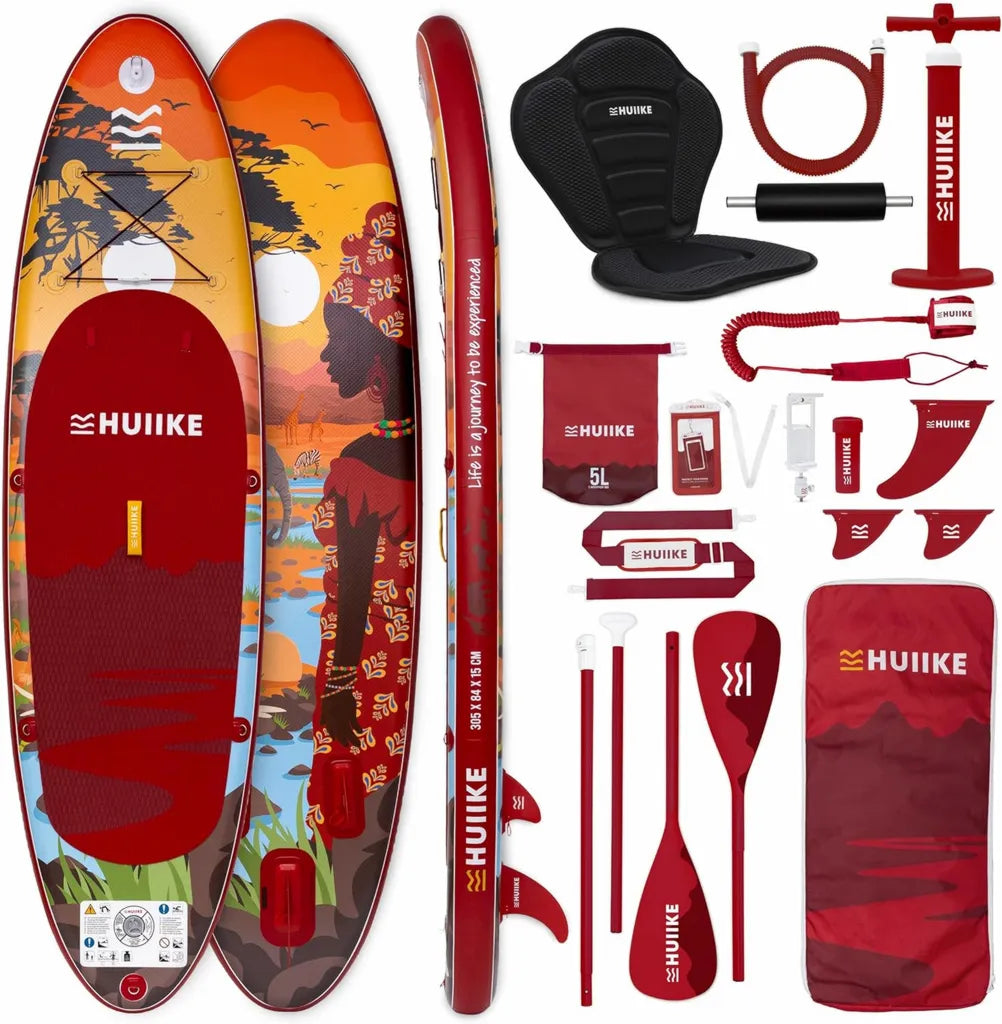 Planche de Paddle Gonflable pour Adultes avec Accessoires, 305 x 84 x 15 cm, Supporte Jusqu'à 130 kg