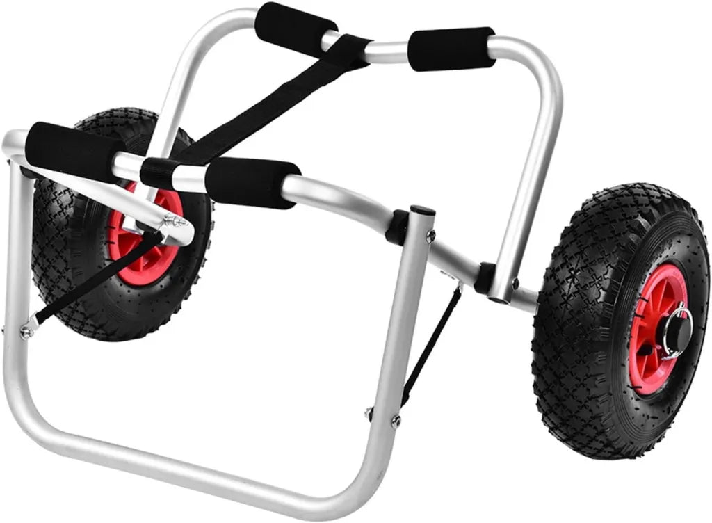 Chariot de Canoë en Aluminium avec Roues 10 pouces, Accessoire Idéal pour Kayakistes
