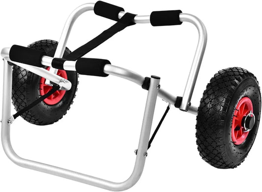 Chariot de Canoë en Aluminium avec Roues 10 pouces, Accessoire Idéal pour Kayakistes
