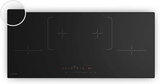 Plaque à Induction Intégrée 90cm Klarstein, 4 Zones, 7000W, Commande Tactile, Verre Céramique Noir