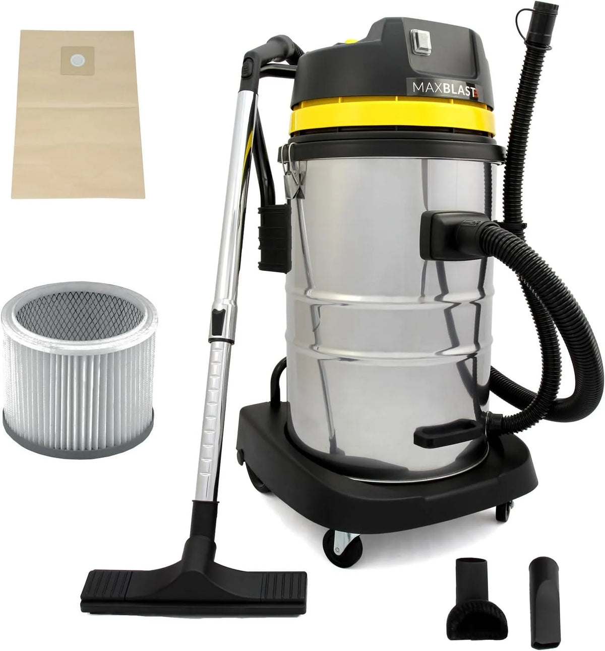 Aspirateur eau et poussière et aspirateur sec et humide – en acier inoxydable, 1400W
