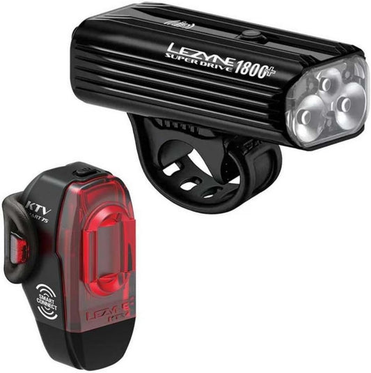 Ensemble d'éclairage Lezyne Super Drive Smart 1800+ et KTV Pro 75 Lumens
