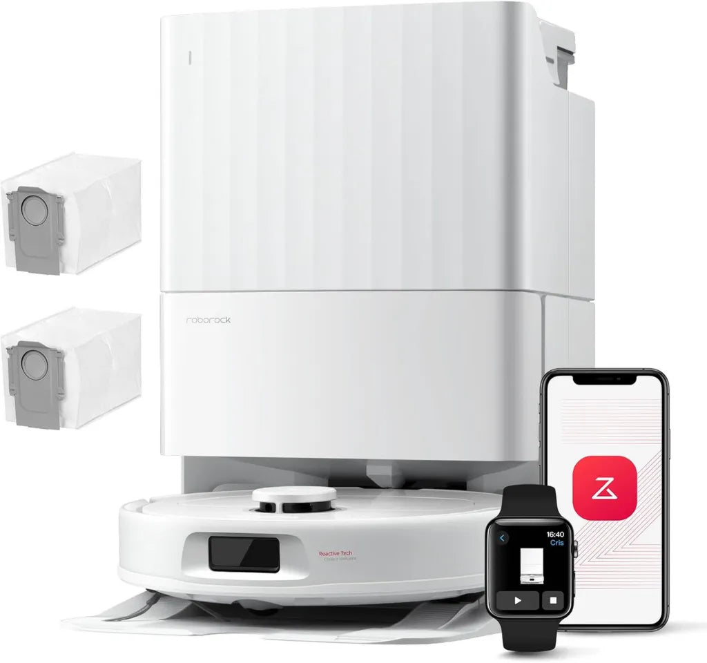 Aspirateur Robot Roborock QV 35A avec Puissance 8000Pa, Station Multi-usage, Serpillière Rotative et Évitement Intelligent