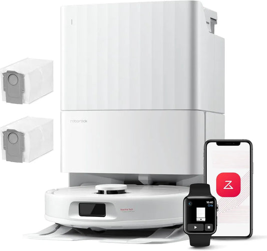 Aspirateur Robot Roborock QV 35A avec Puissance 8000Pa, Station Multi-usage, Serpillière Rotative et Évitement Intelligent