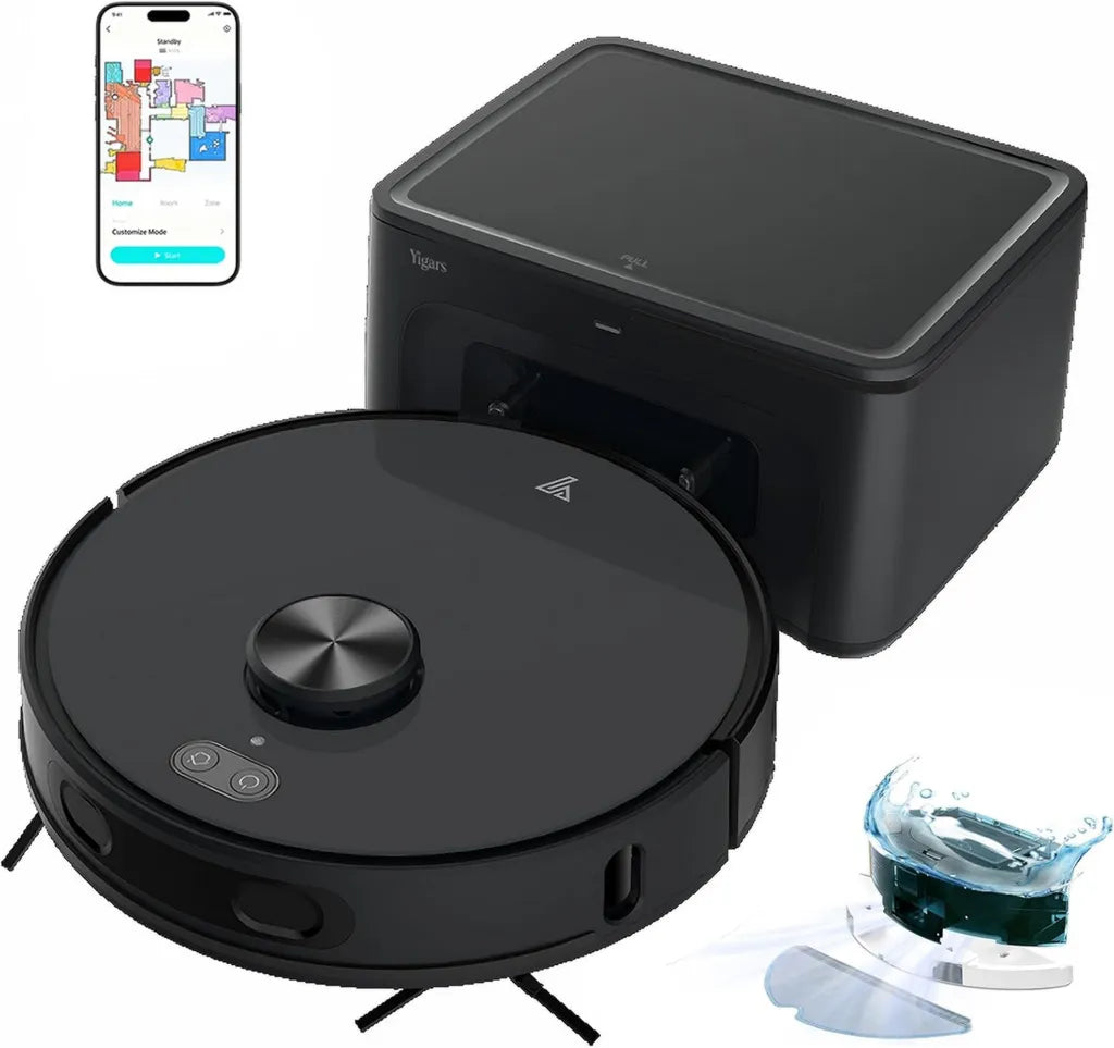 Aspirateur Robot 8000Pa avec Vidage Automatique 70 Jours, Navigation LiDAR, Compatible Alexa