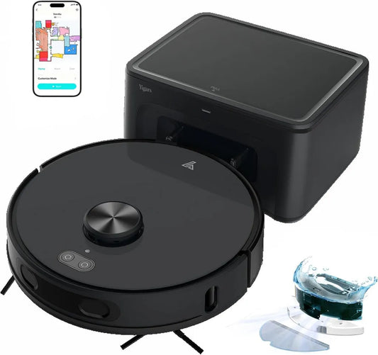 Aspirateur Robot 8000Pa avec Vidage Automatique 70 Jours, Navigation LiDAR, Compatible Alexa