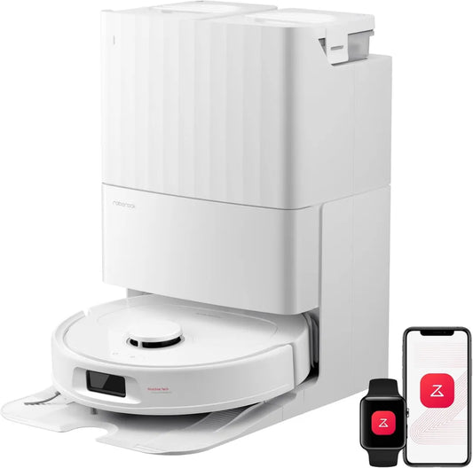 Aspirateur Robot Roborock Qrevo S Pro, Puissance 18 500 Pa, Séchage à l'air chaud, Nettoyage à haute température, Navigation Intelligente