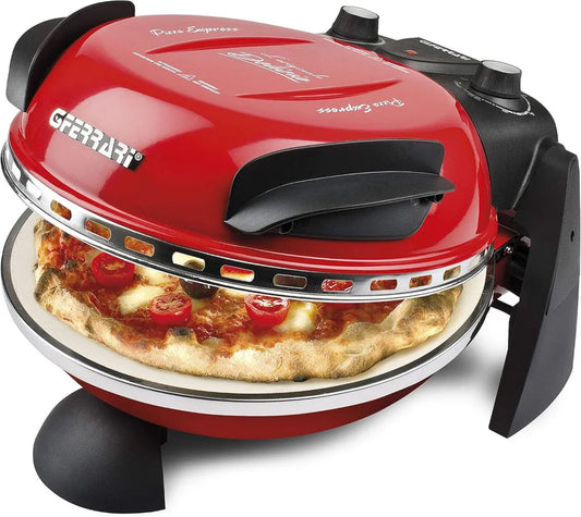 Four à Pizza Électrique 1200W G3 Ferrari, Température Jusqu'à 400°C, Pizza Prête en 5 Minutes, Accessoires Inclus, Rouge