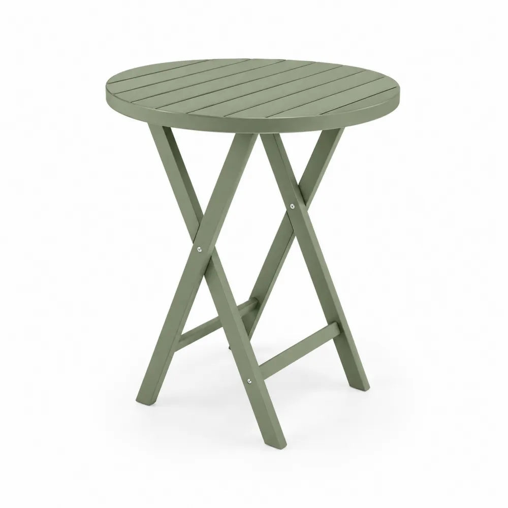Table pliante ronde en bois d'acacia verte 50 cm