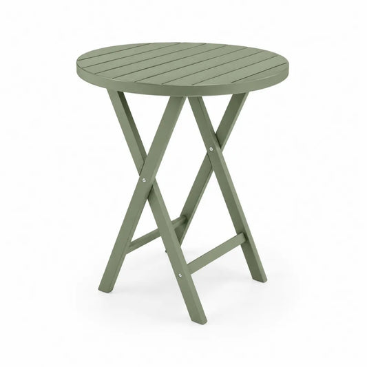 Table pliante ronde en bois d'acacia verte 50 cm