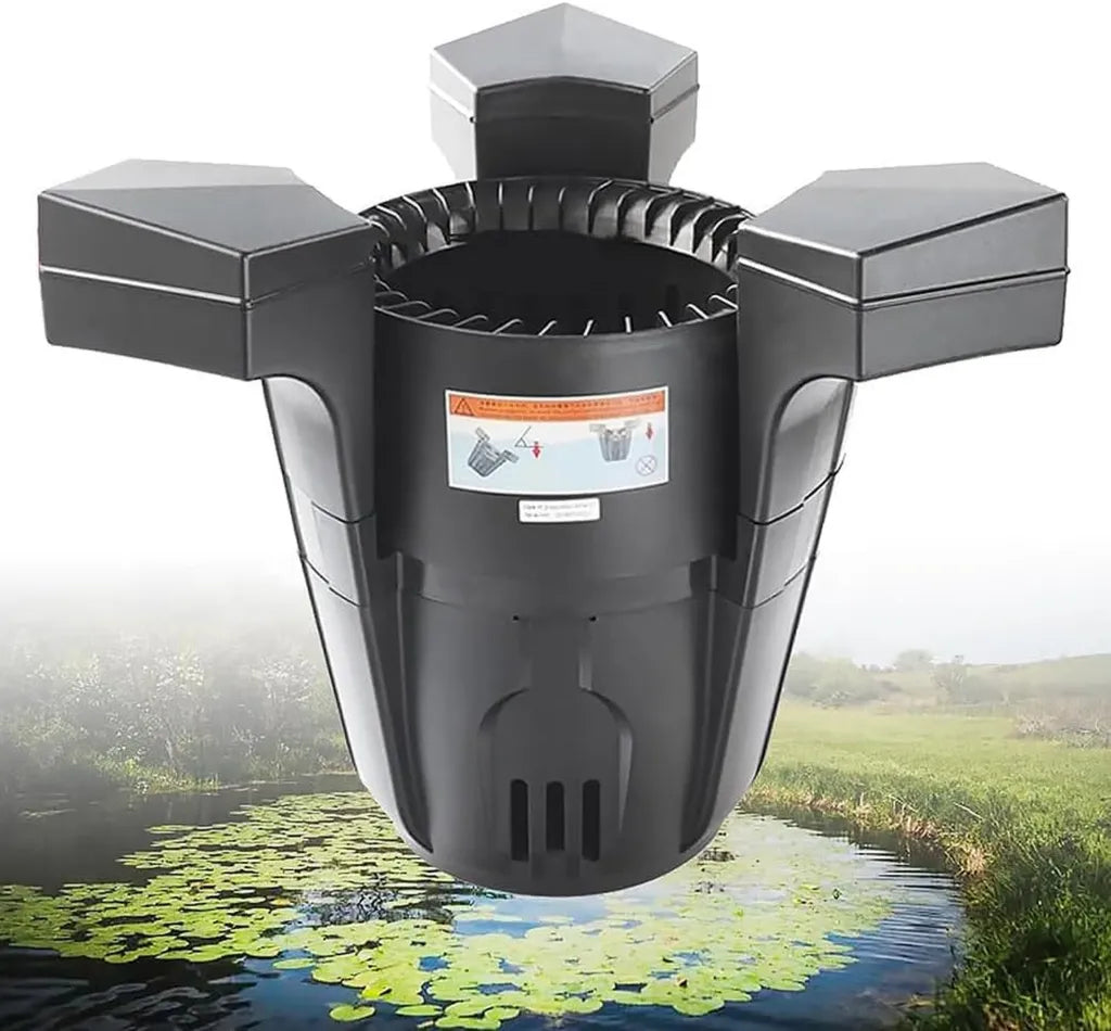 Écumoire Flottante avec Pompe et Cordon de 10 m pour Piscines et Étangs - Skimmer Automatique 43W/70W pour Surface et Clarté