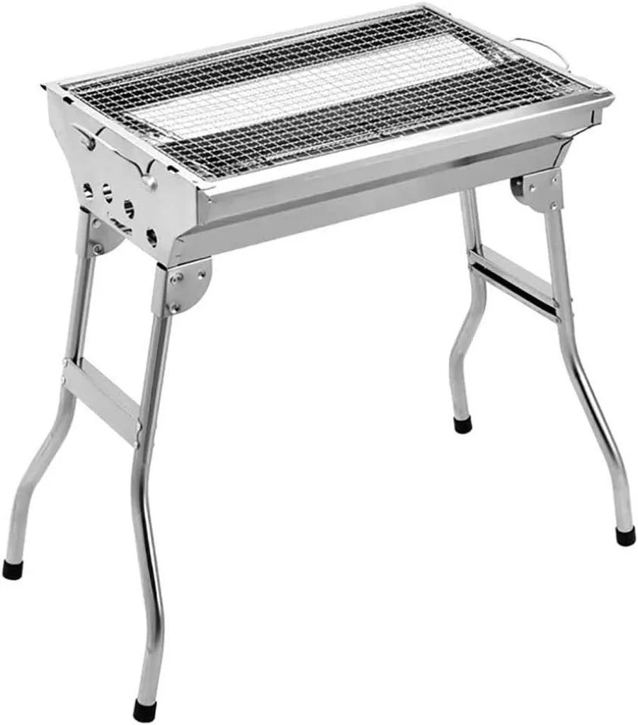 Gril à charbon inoxydable 48,3 cm - Portable et Sans Fumée