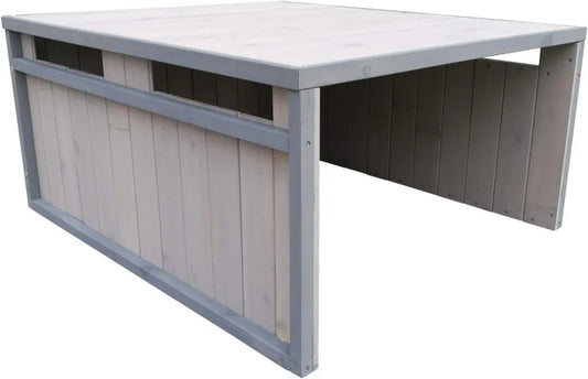 Abri en Bois pour Robot Tondeuse - 800x700x380 mm - Gris avec Toit Plat