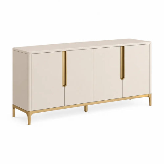 Buffet en bois MDF avec pieds en métal doré 150 cm