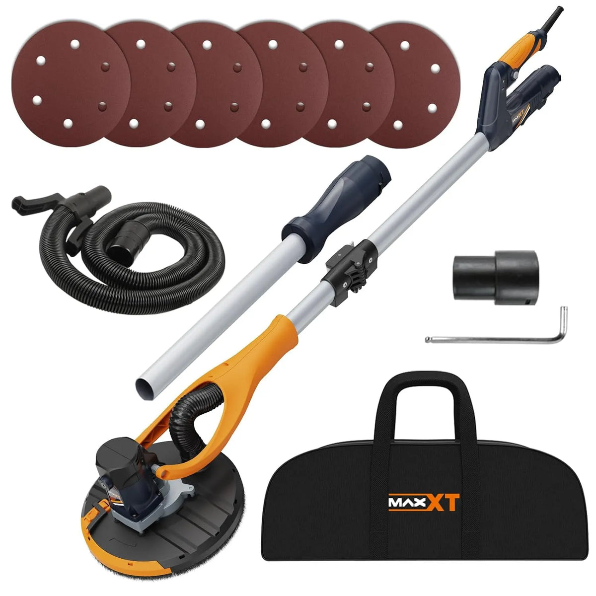 Ponceuse électrique – manche télescopique, 225 mm, 1,2 m, 1,7 m, 5 vitesses
