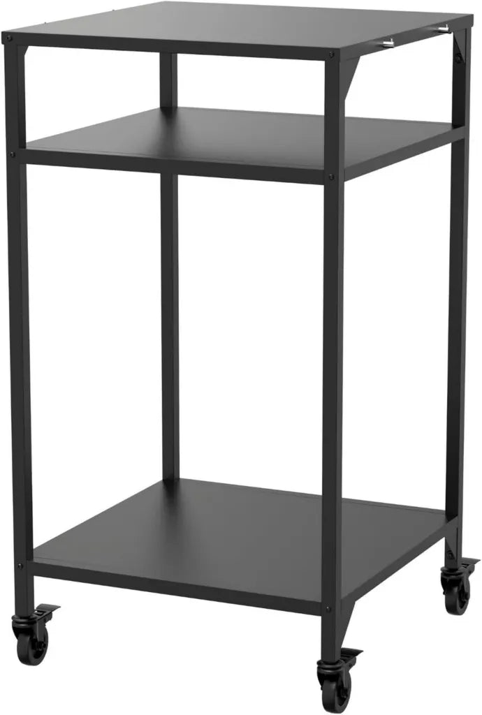 Cozze® Table Haute Extérieure Noire pour Four à Pizza avec Étagère et Roulettes