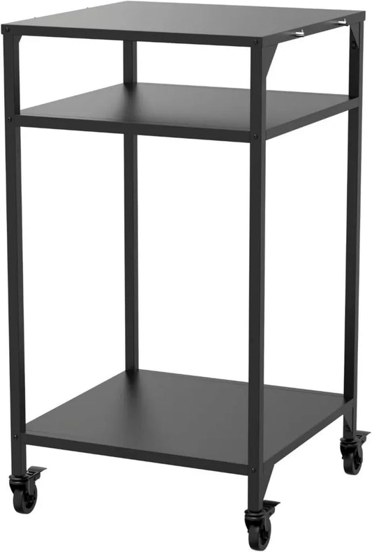 Cozze® Table Haute Extérieure Noire pour Four à Pizza avec Étagère et Roulettes