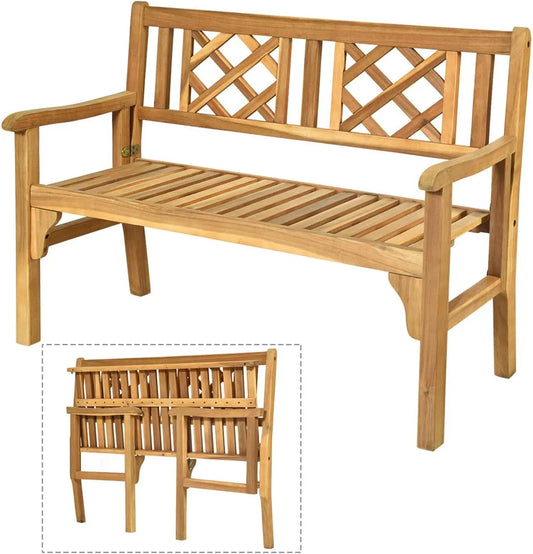 Banc de jardin et banquette de terrasse: en bois, avec dossier, 2 Places, 120 × 56 × 90 cm, en bois massif