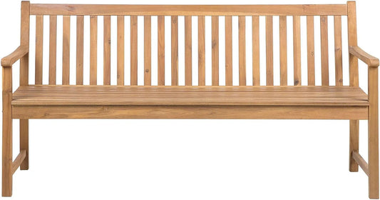 Banc de jardin et banquette de terrasse – en bois, 180 cm, marron
